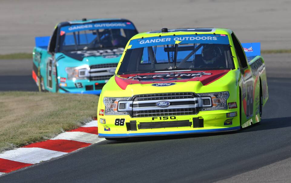 ThorSport Racing's Ben Rhodes (third) led the F-150s in the NASCAR Truck series at Mosport, Ontario. ThorSport Racing's Ben Rhodes (third) led the F-150s in the NASCAR Truck series at Mosport, Ontario.